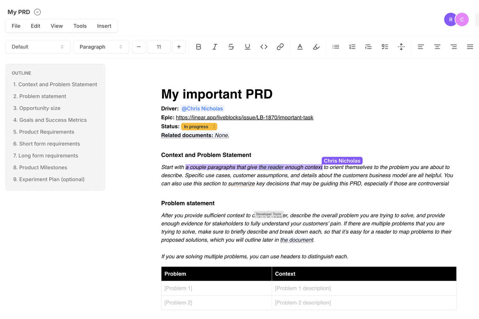 Collaborative editing