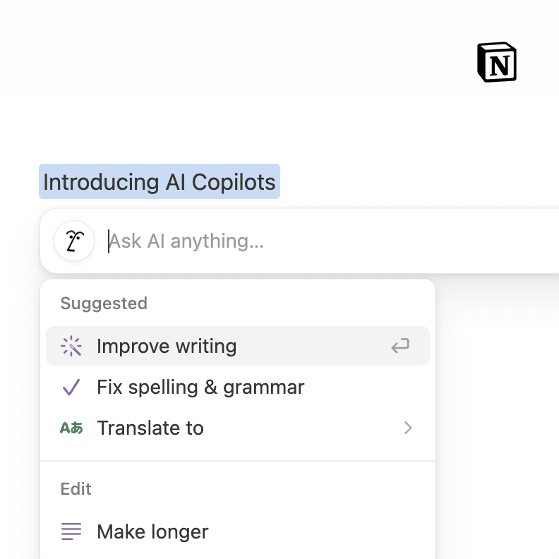 AI copilots like Notion