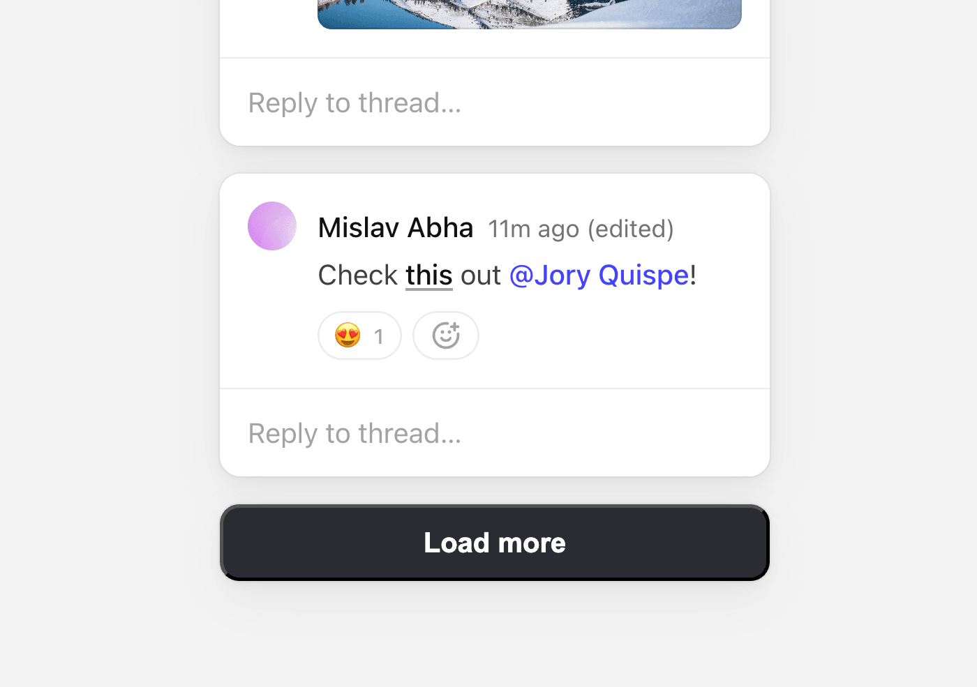Threads pagination example